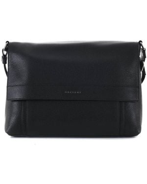 Orciani Logo Lettering Messenger Bag - Black