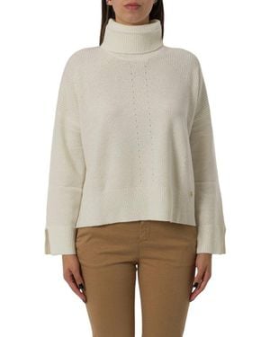 Liu Jo Roll-Neck Knitted Jumper - Natural