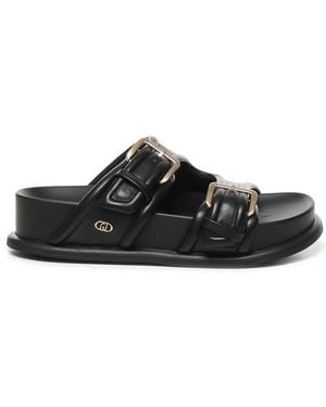 Liu Jo Bold Straps Slip-On Sandals - Black