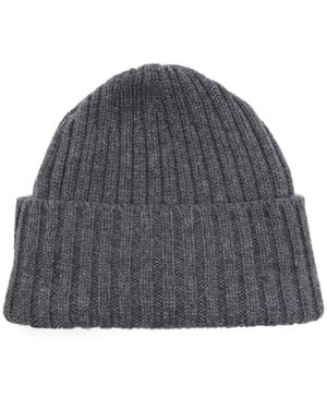 Fedeli Ribbed Beanie Hat - Grey