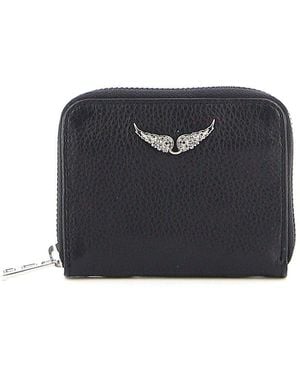 財布・小物その他 Zadig & Voltaire Rock Wallet On Chain - Leather - Black Rock Pouch Black in Grained Leather | Zadig&Voltaire