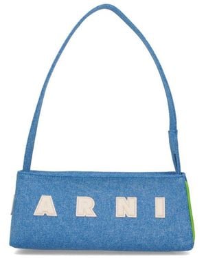 Marni Denim Museo Baguette Bag - Blue