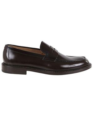 フラットシューズ Doucal's Almond Toe Suede Loafers Doucal's Almond Toe Suede Loafers in Natural for Men | Lyst