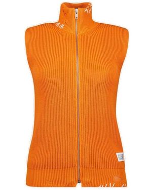 MM6 by Maison Martin Margiela Logo Patch Distressed Vest - Orange