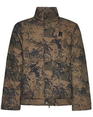 Represent Camouflage Printed High-Neck Puffer Jacket - Brown