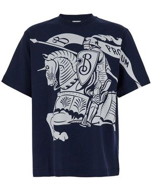 【送料&関税込】Burberry Cerulean Blue Cotton T-shirt Burberry TURQUOISE COTTON T-SHIRT | lungolivigno | REVERSIBLE