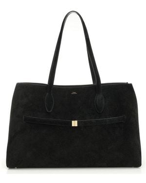 TOTEME Logo Embossed Lounge Tote Bag - Black