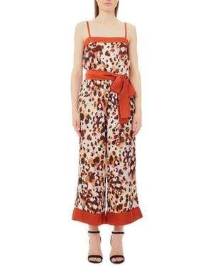 Liu Jo Printed Satin Jumpsuit - Red