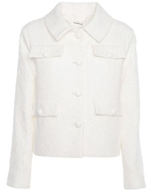P.A.R.O.S.H. Jacquard Single-Breasted Jacket - White