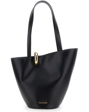 Jacquemus The Medium Bambola Asymmetric Bucket Bag - Black