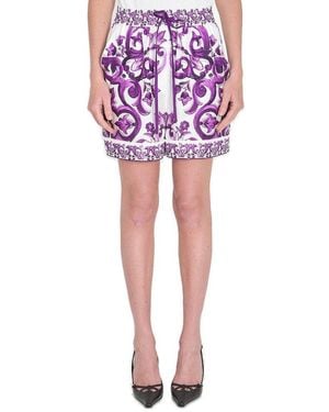 Dolce & Gabbana Majolica Printed Shorts - Red