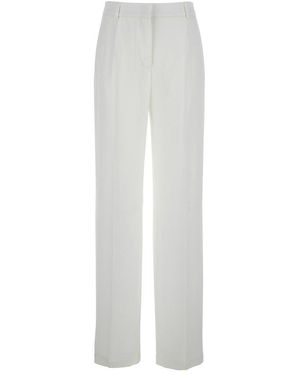 Alberta Ferretti High Waist Straight Leg Trousers - White