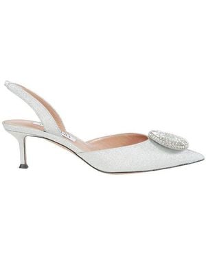 Aquazzura Embellished Slingback Pumps - White