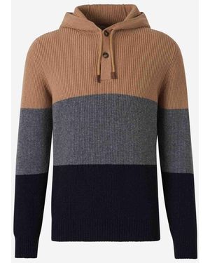 Gran Sasso Hooded Knit Sweater - Blue
