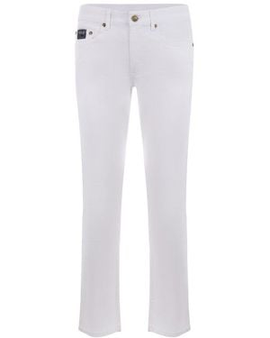 Versace Jeans Couture Couture Mid-Rise Slim-Cut Jeans - White