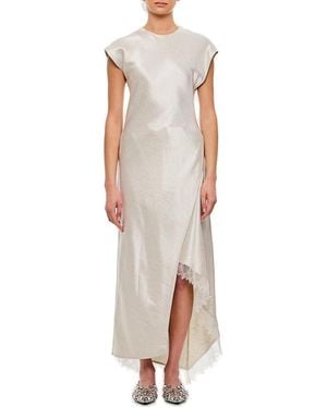 JW Anderson Asymmetric Lace Trim Layered Dress - White