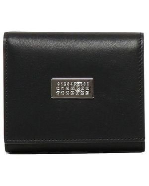 MM6 by Maison Martin Margiela Numbers-Plaque Tri-Fold Wallet - Black