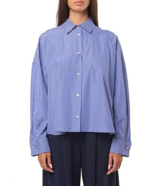 Weekend by Maxmara Striped Buttoned Top - Blue