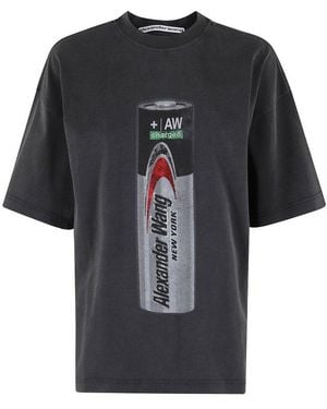 AlexanderWang バッテリーロゴプリント グラフィックTシャツ アレキサンダーワン バッテリーロゴプリント グラフィックT