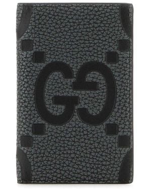 Gucci Maxi Gg Card Case - Black