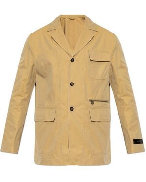 Versace Flap-Pocket Single-Breasted Tailored Blazer - Natural