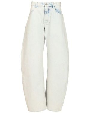 Alaïa Rounded Jeans Light - White