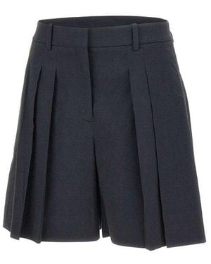 Theory High-Waisted Pleated Shorts - Blue