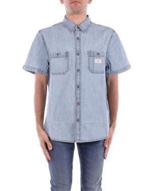 Guess Short-Sleeved Denim Shirt - Blue