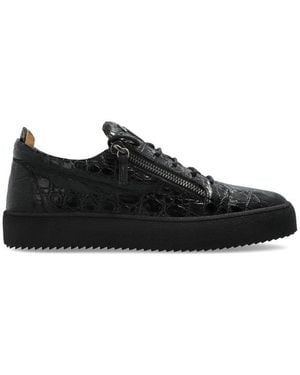 Giuseppe Zanotti Frankie Zip Detailed Lace-Up Sneakers - Black