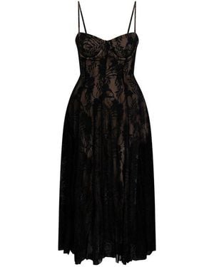 Norma Kamali Lace Detailed Dress - Black