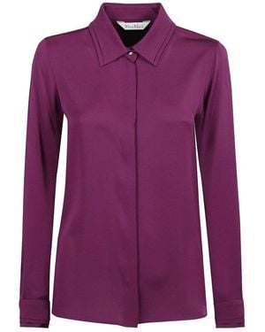 Max Mara Collared Long-sleeve Shirt - Purple