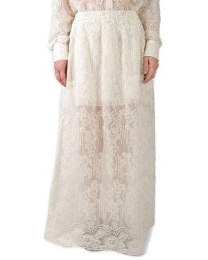 Ermanno Scervino Floral Embroidered Maxi Skirt - Natural