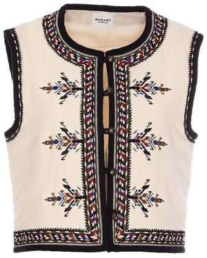 Isabel Marant Zeana' Gilet With Geometric Embroidery - Multicolour