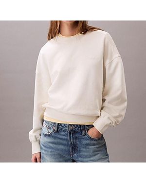 Calvin Klein Crew Neck Jumper - White