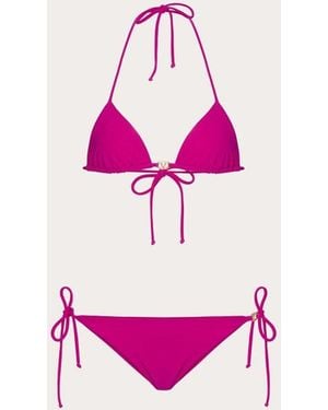 Valentino Logo Plaque Bikini Set - Pink