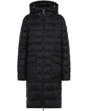 Moncler Sedan Logo Patch Hooded Coat - Black