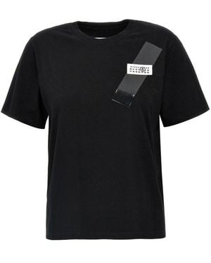 MM6 by Maison Martin Margiela Logo Patch Crewneck T-Shirt - Black