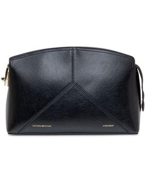Victoria Beckham Victoria Logo Stamped Clutch Bag - Black
