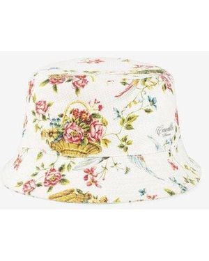 Roberto Cavalli Floral Printed Bucket Hat - White