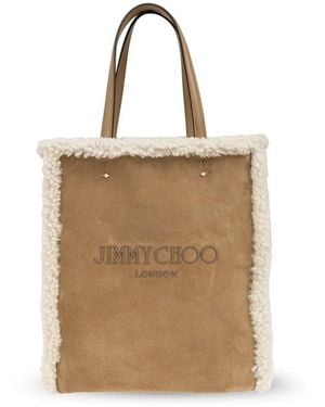 Jimmy Choo Lenny North South Medium Tote Bag - Natural