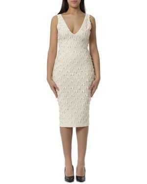 Elisabetta Franchi Bows Midi Dress - Natural