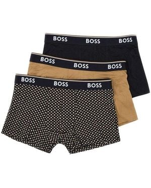 BOSS Three-Pack Of Logo-Waistband Trunks - Black