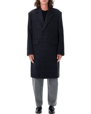 Studio Nicholson Brooke Checked Single-Breasted Coat - Black