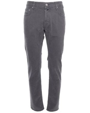 Jacob Cohen Logo Patch Slim-Fit Trousers - Grey