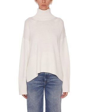 Dondup High-Neck Ribbed Sweater - White
