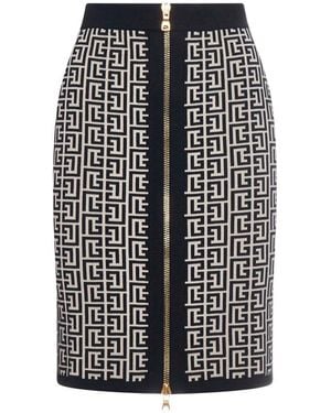 Balmain Monogram Knit Skirt - Multicolour