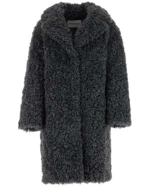 Stand Studio Dark Camille Cocoon Eco Fur Coat - Black