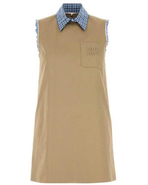 Miu Miu Mini Layered Dress - Natural