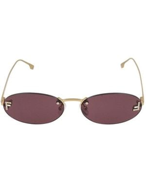 Fendi Oval Frame Sunglasses - Purple