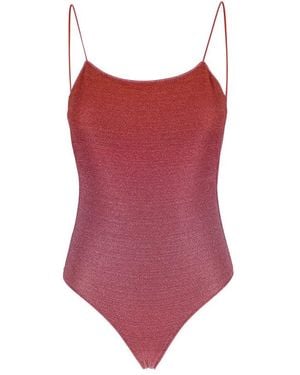 Oséree Lumière Shade Open Back Swimsuit - Red